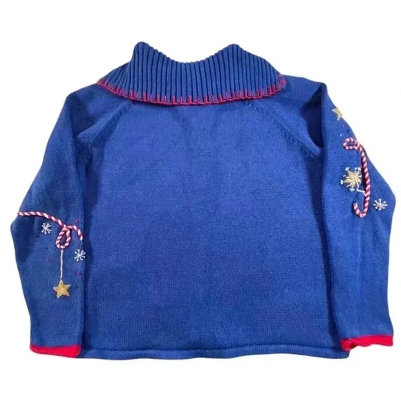 Carly St. Claire Vintage Blue Christmas Collection Full Zip Cardigan SIZE-MEDIUM - Picture 10 of 12